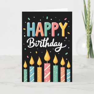 Cartão de Letras de Pastel de Aniversário Doce