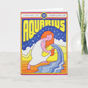 Cartão de Letterpress de Aquário