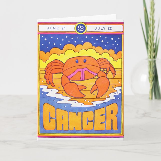 Cartão de Letterpress de Câncer (Frente)