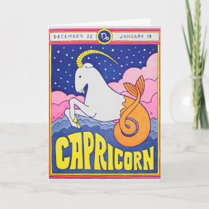 Cartão de Letterpress de Capricórnio