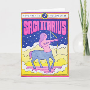 Cartão de Letterpress de Sagitário