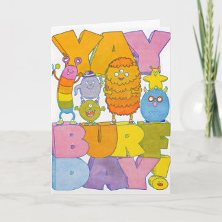 Cartão de Letterpress dos Monstros de Yay Burfday