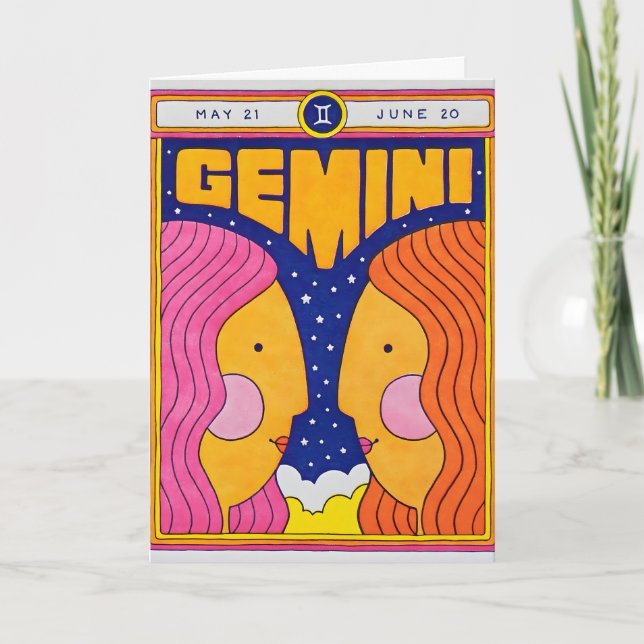 Cartão de Letterpress Gêmeos (Frente)