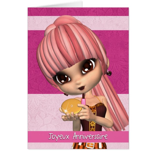 Cartão de língua francesa Joyeux Anniversaire (Frente)