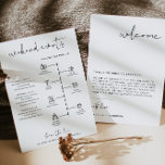 Cartão de Linha do Tempo Mínimo de Boas-vindas da<br><div class="desc">Esta carta de boas-vindas do casamento e a linha do tempo apresentam uma fonte escrita à mão e uma design moderna minimalista. A combinação simples de cores preto e branco faz dela a adição perfeita a qualquer evento. Edite com facilidade o texto *maioria* nesta linha do tempo. Clique em 'clicar...</div>