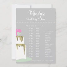 Cartão de Lista de Preços de Cupcakes de Padaria C