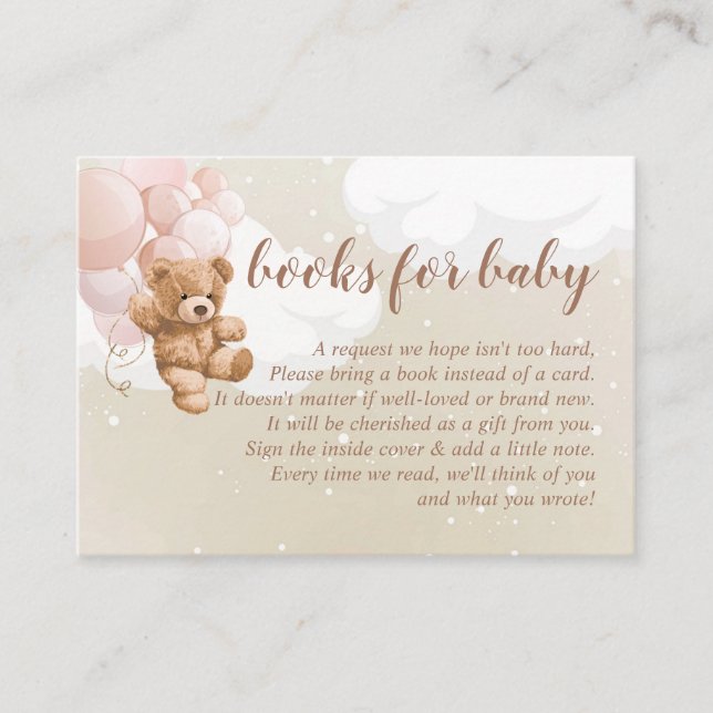 Cartão de Livros para Bebê do Ursinho com Balões C (Frente)