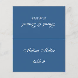 Cartão de Local Azul Clássico Nome do Convidado Im