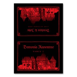 Cartão de Local de Casamento Castelo de Vampiro Gó