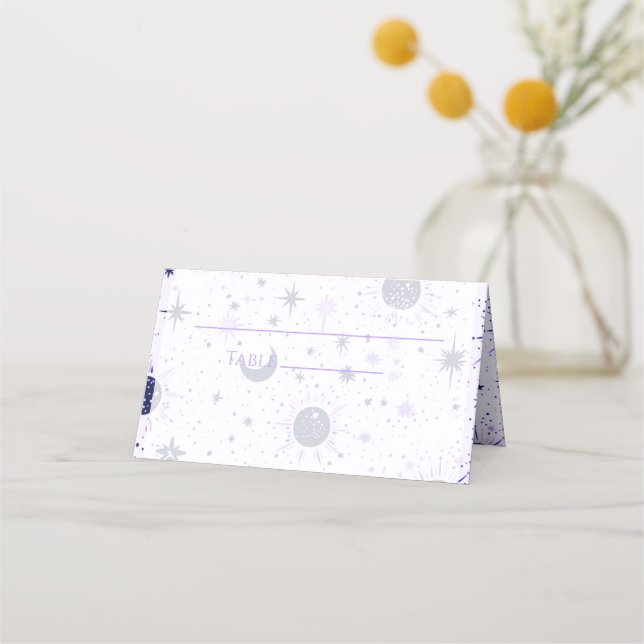 Cartão de Local de Casamento Celestial (Frente)