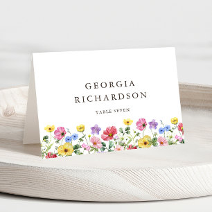 Cartão de Local de Casamento Chic Rustic Wildflowe