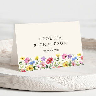 Cartão de Local de Casamento Chic Rustic Wildflowe