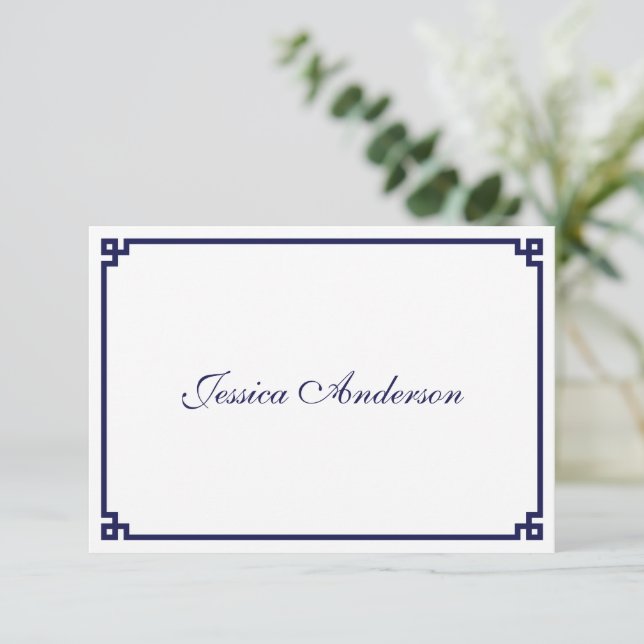 Cartão de Local de Casamento com Borda de Estilo G (Em pé/Frente)