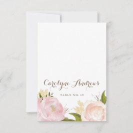 Cartão de Local de Casamento com Flores em Aquarel