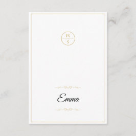 Cartão de Local de Casamento com Monograma Elegant