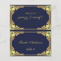 Cartão de Local de Casamento com Nome Impresso Nav