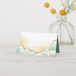 Cartão de Local de Casamento Costeiro de Praia Wat