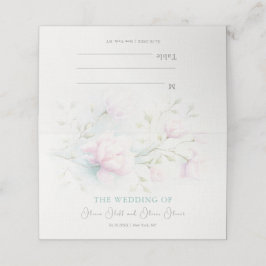 Cartão de Local de Casamento da Magnolia Rosa