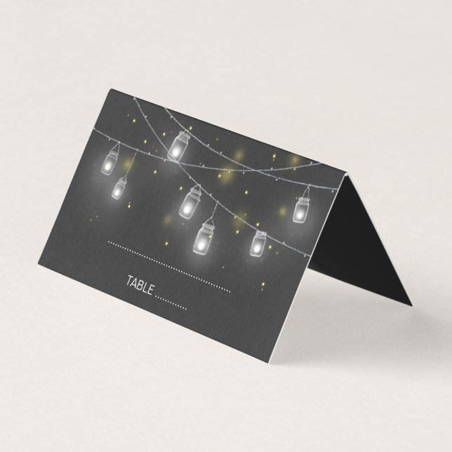 Cartão de Local de Casamento de Chalkboard Mason J (Frente)