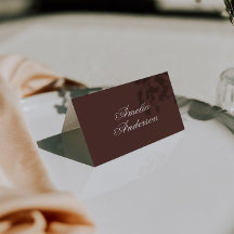 Cartão de Local de Casamento de Chocolate Marrom A
