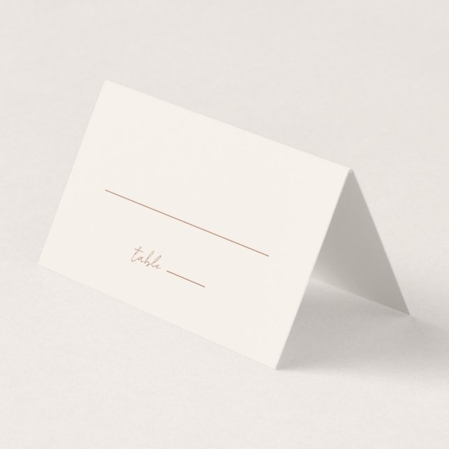 Cartão de Local de Casamento de Creme Minimalista  (Frente)