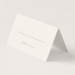 Cartão de Local de Casamento de Creme Minimalista
