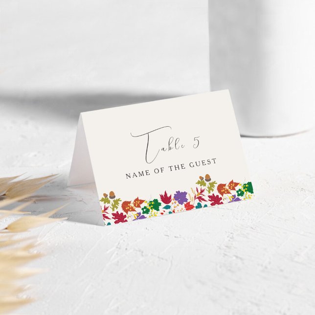 Cartão de Local de Casamento de Flor de Prado de M (Criador carregado)