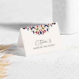 Cartão de Local de Casamento de Luxo Botânico Flor