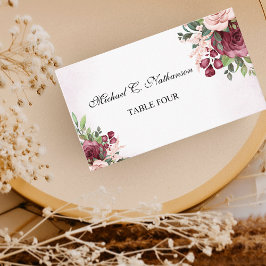 Cartão de Local de Casamento de Rosa Minimalista