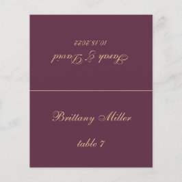 Cartão de Local de Casamento de Vinho - Nome do Co