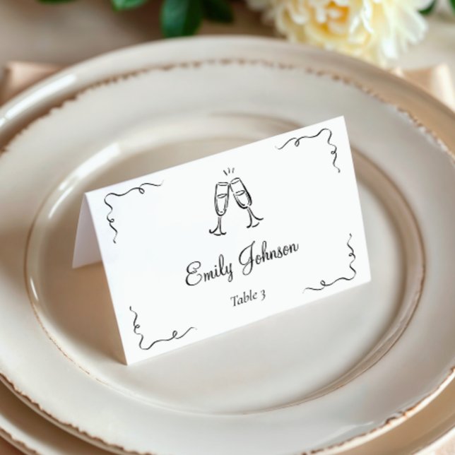 Cartão de Local de Casamento Desenhado à Mão (Criador carregado)