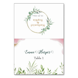 Cartão de Local de Casamento do Convidado Dourado 