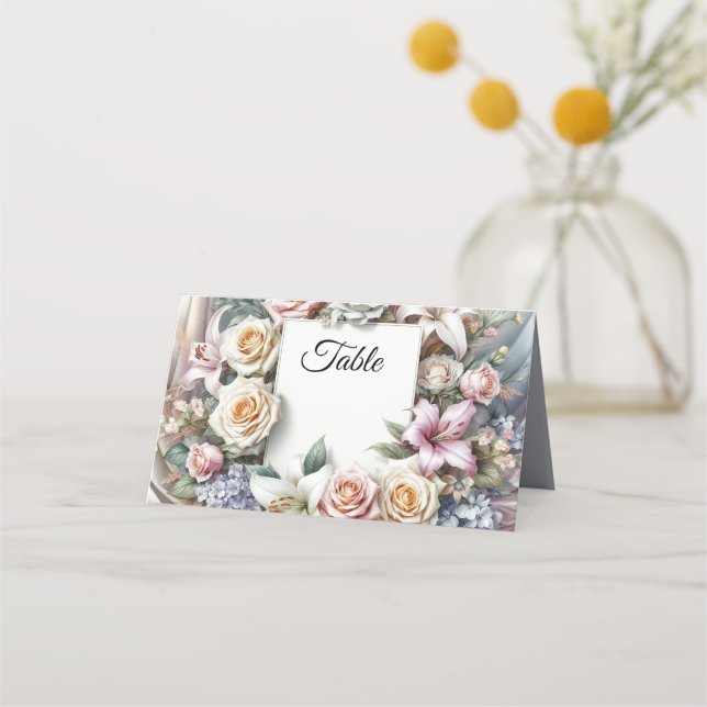 Cartão de Local de Casamento Dobrado (Frente)