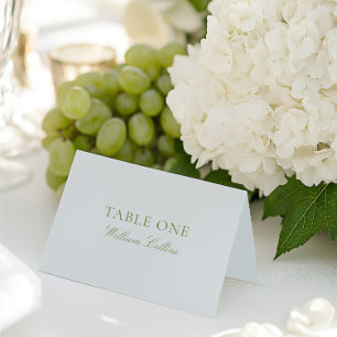 Cartão de Local de Casamento Elegante em Verde e A