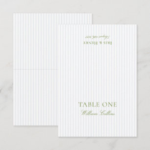 Cartão de Local de Casamento Elegante em Verde e A