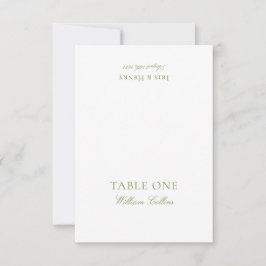 Cartão de Local de Casamento Elegante em Verde Sag