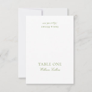 Cartão de Local de Casamento Elegante em Verde Sag