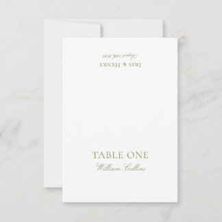 Cartão de Local de Casamento Elegante em Verde Sag