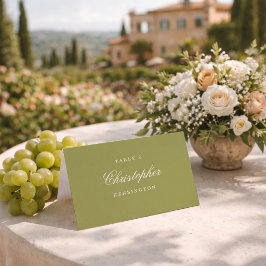 Cartão de Local de Casamento em Caligrafia Verde O