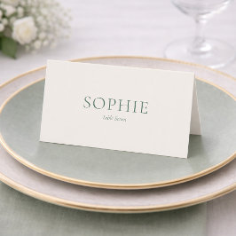Cartão de Local de Casamento em Verde Sage Minimal