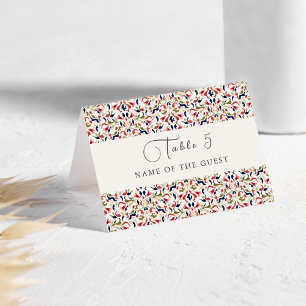 Cartão de Local de Casamento Floral Botânico Paisl