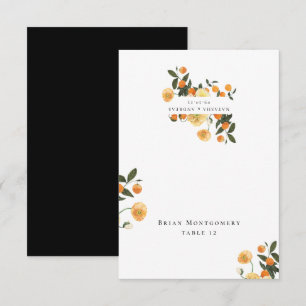 Cartão de Local de Casamento Floral de Citrus Lara
