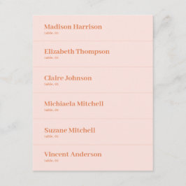 Cartão de Local de Casamento Laranja Cor-de-Pano-C