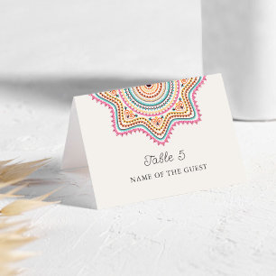Cartão de Local de Casamento Mandala no Estilo Orn