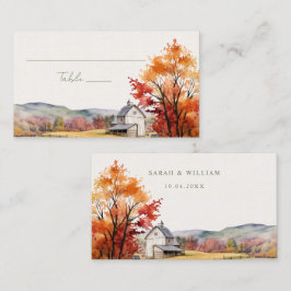 Cartão de Local de Casamento Romântico