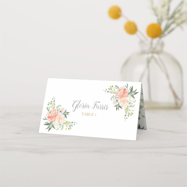 Cartão de Local de Casamento | ROSAS (Frente)