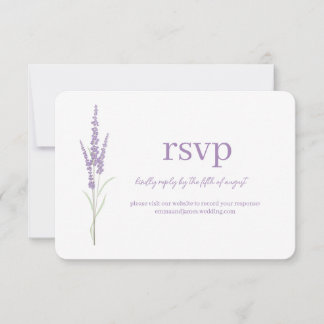 Cartão de Local de Casamento RSVP de Lavanda de Ág
