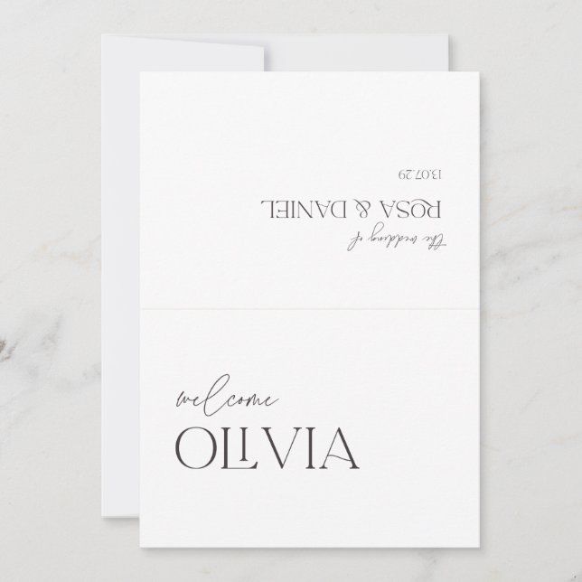 Cartão de Local de Casamento – Tipografia Minimali (Frente)