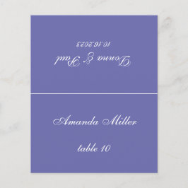 Cartão de Local de Casamento Violeta com Nome de C