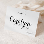 Cartão de Local de Escolha de Casamento de Caligra<br><div class="desc">Elevem sua recepção de casamento com nossos bonitos e personalizáveis cartões de casamento, projetados para adicionar um toque pessoal ao seu dia especial. Eles apresentam caligrafia negra moderna e sotaque cardíaco. Adicione o nome dos seus convidados, a escolha da refeição, a data do casamento ou uma mensagem especial. Transforme suas...</div>
